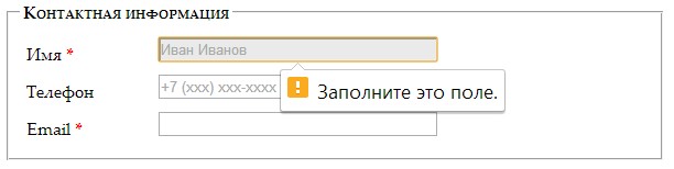 Проверьте данные в форме. Заполните поле. Пожалуйста, заполните это поле.. Поле для заполнения в html. Подсказки для заполнения полей.